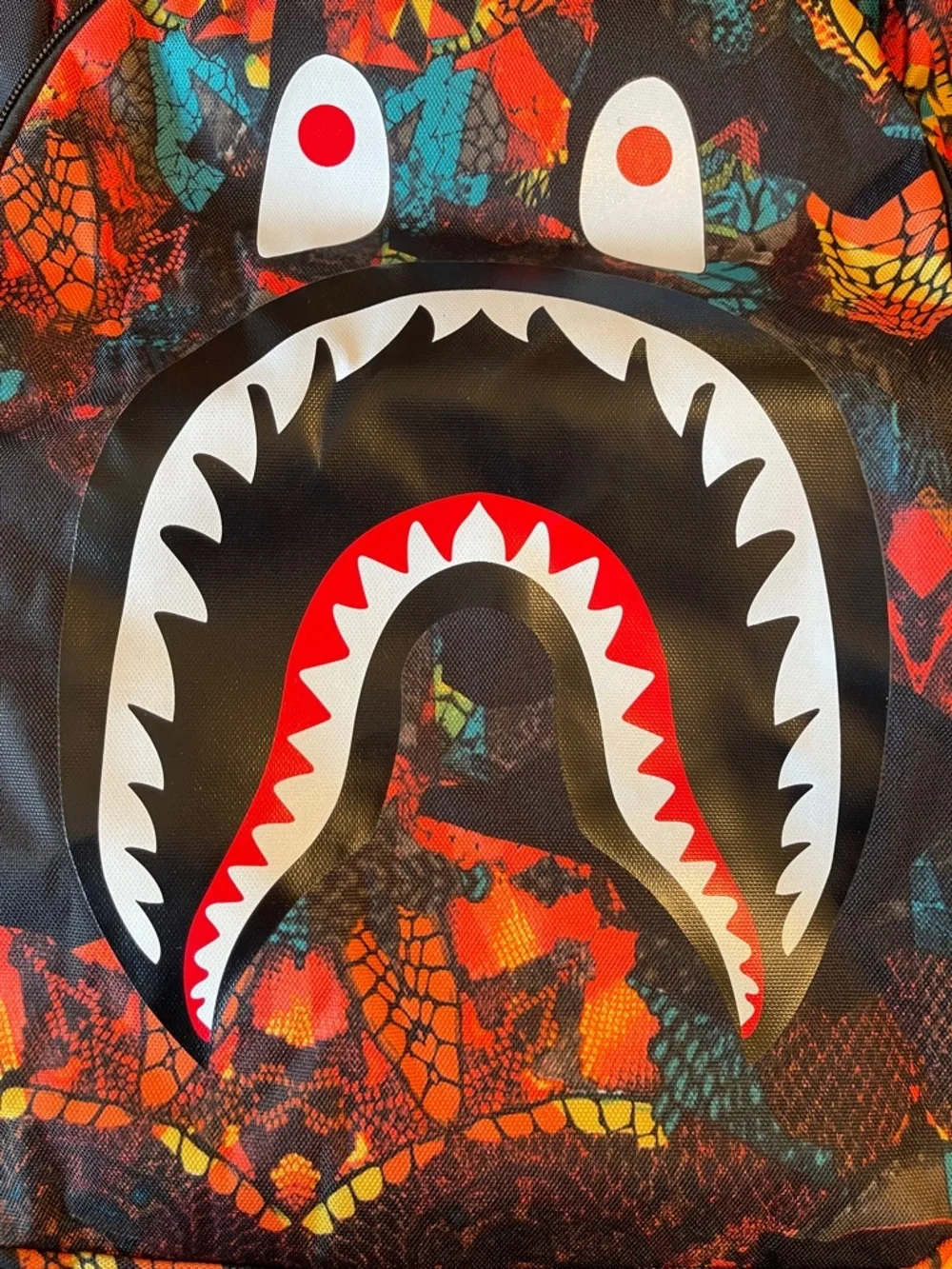 Shark Teens Backpack snake skin camo Waterproof USB Laptop Backpack nwt